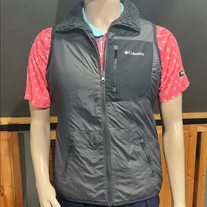 Black Fleece Vest Reversible